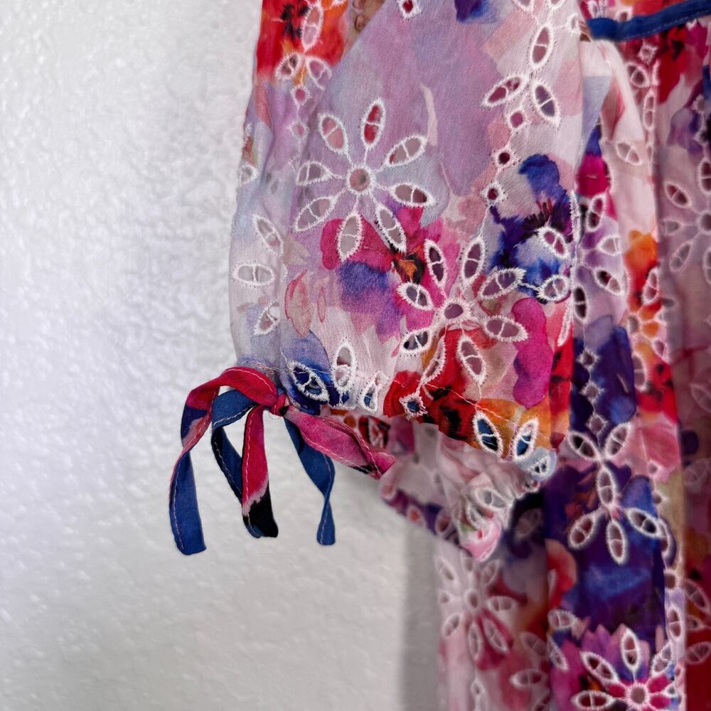 Johnny Was Dress Womens Small Summer Days Eyelet Tiered Midi Lined Boho NEW - Picture 7 of 12